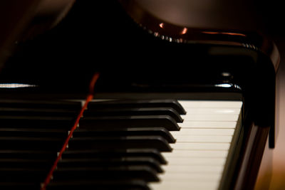 Close-up of piano keys