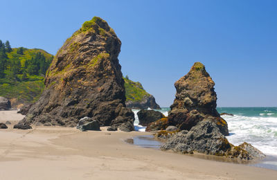 Dramatic rock formations on the coast of california
