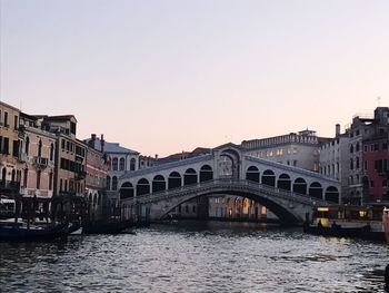 View of canal in city