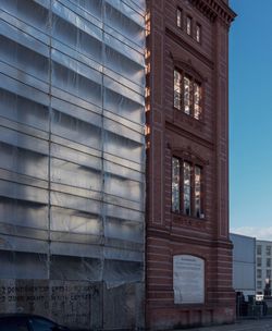 Low angle view of old building against sky