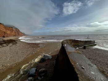 Panoramic view of beach against sky