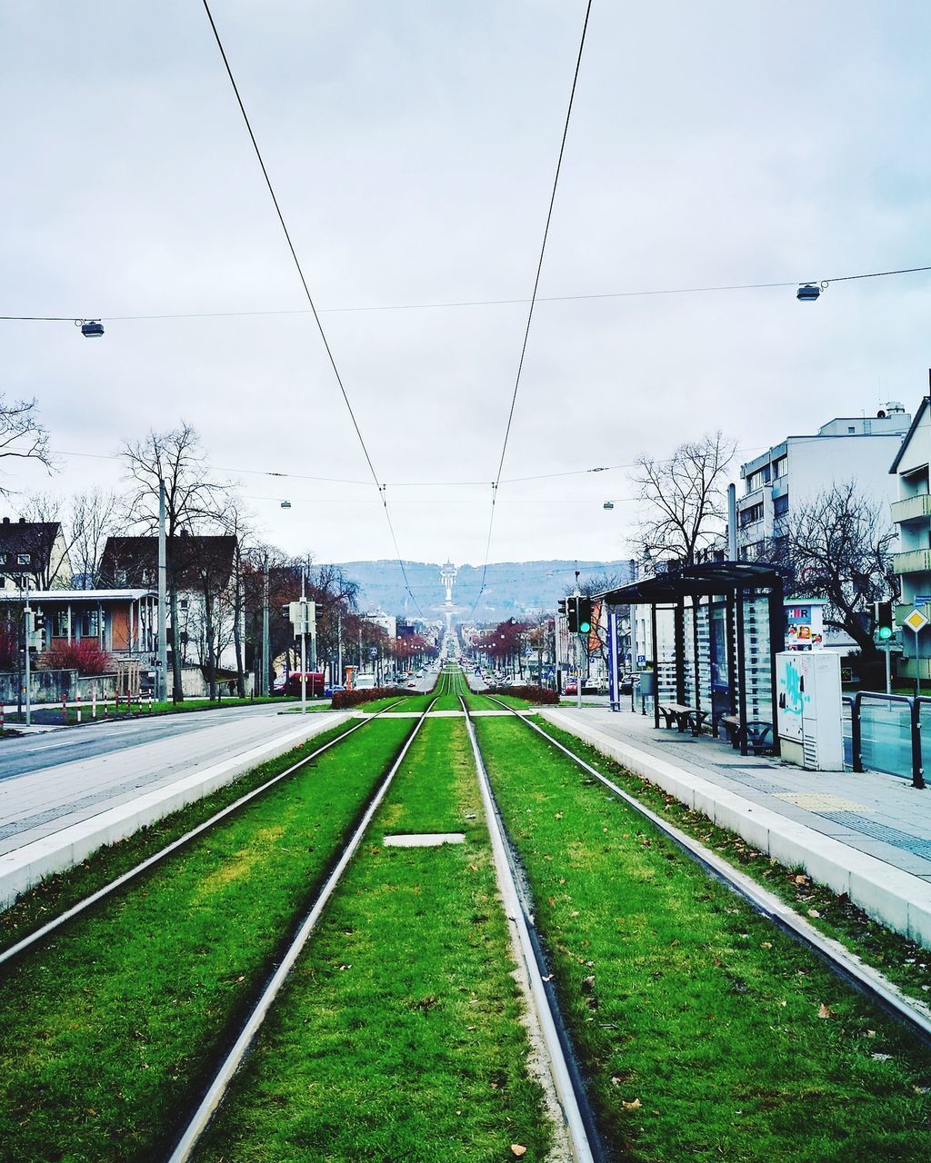 RAILROAD TRACKS AGAINST SKY