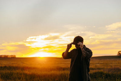 Portrait of a person in a field