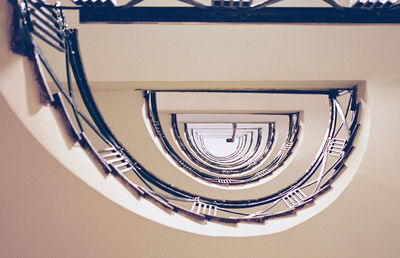 Directly below shot of spiral staircase