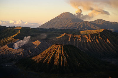 Scenic view of mountain range against sky