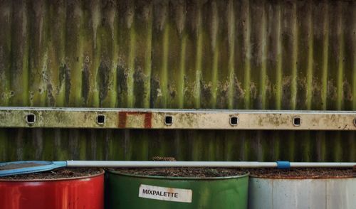 Full frame shot of metallic structure in water