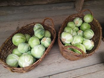 Baskets with cabbage