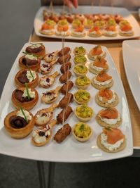 High angle view of food on table