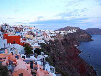 High angle view of buildings in city
