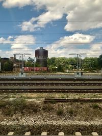 Railroad tracks against sky