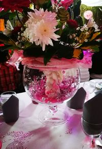 Close-up of flower pot on table