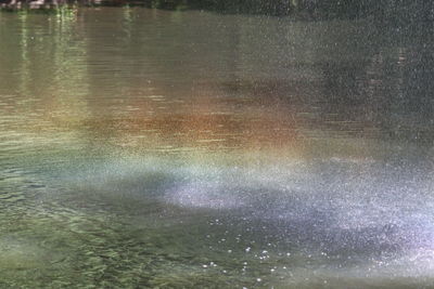 Full frame shot of raindrops on water