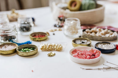 Close-up of food on table