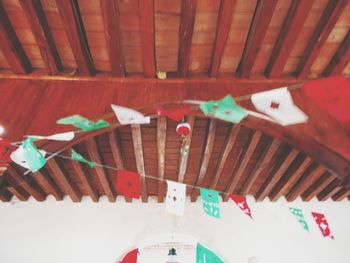 View of multi colored ceiling