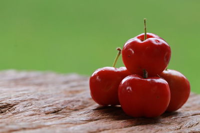 Close-up of strawberry on table