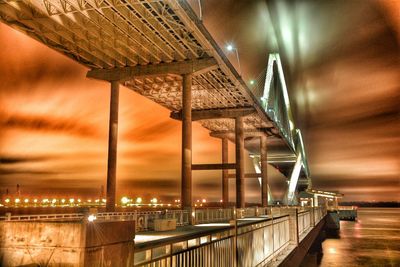 Illuminated lamp at night