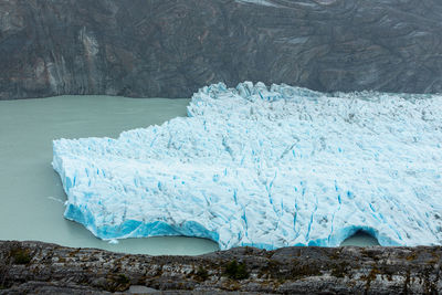 View of frozen lake