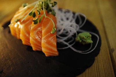 Close-up of food on table