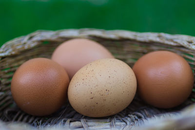 Close-up of brown eggs 