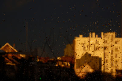 Illuminated city at night