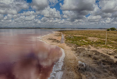 Scenic view of beach against sky