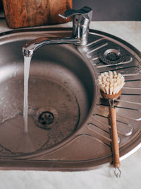 Dishwashing brush on the table