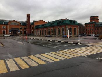 Road against sky in city