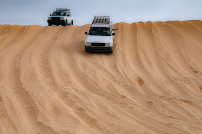View of car on desert