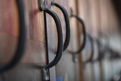 Close-up of door handles