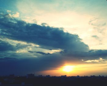 Scenic view of cloudy sky during sunset