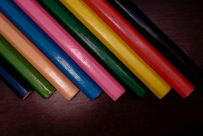 Close-up of colorful pencils