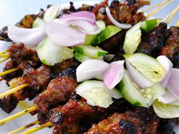 Close-up of meal served in plate