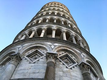 Low angle view of piazza dei miracoli against clear sky