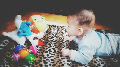 Boy playing with ball