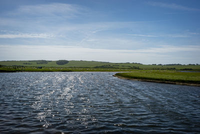 Scenic view of river against sky