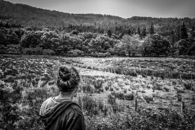 Woman looking at landscape