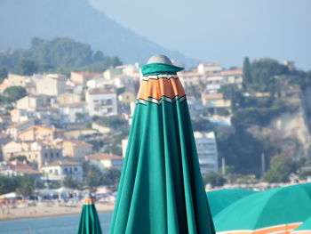 Close-up of townscape against sky