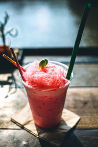 Close-up of drink on table