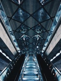 Low angle view of escalator