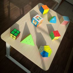 High angle view of toys on table