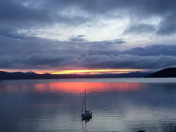 Scenic view of sea at sunset