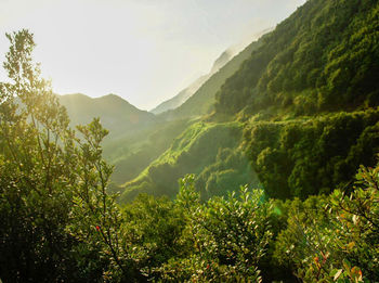 Scenic view of mountains against sky