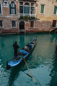 Men sitting in canal