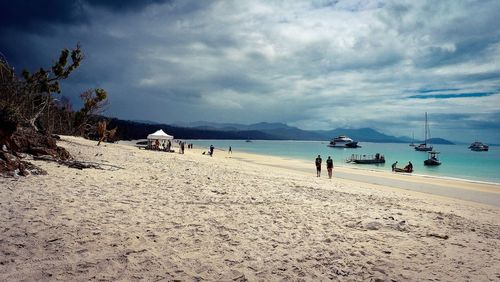 View of people on beach