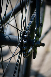 Close-up of bicycle wheel