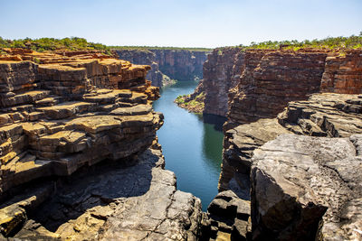 Panoramic view of rock formations against sky