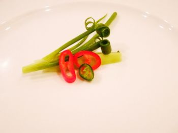 Close-up of food on white background