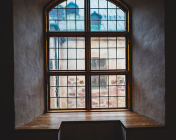 Closed window of old building