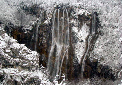 Scenic view of waterfall