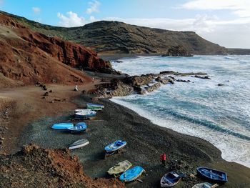 Scenic view of beach against sky